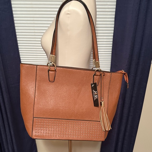 rebecca & rifka Handbags - Elegant Tan Tote with Tassel by [Brand]